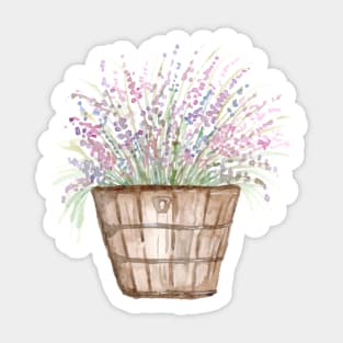 Wooden bucket with lavender Sticker